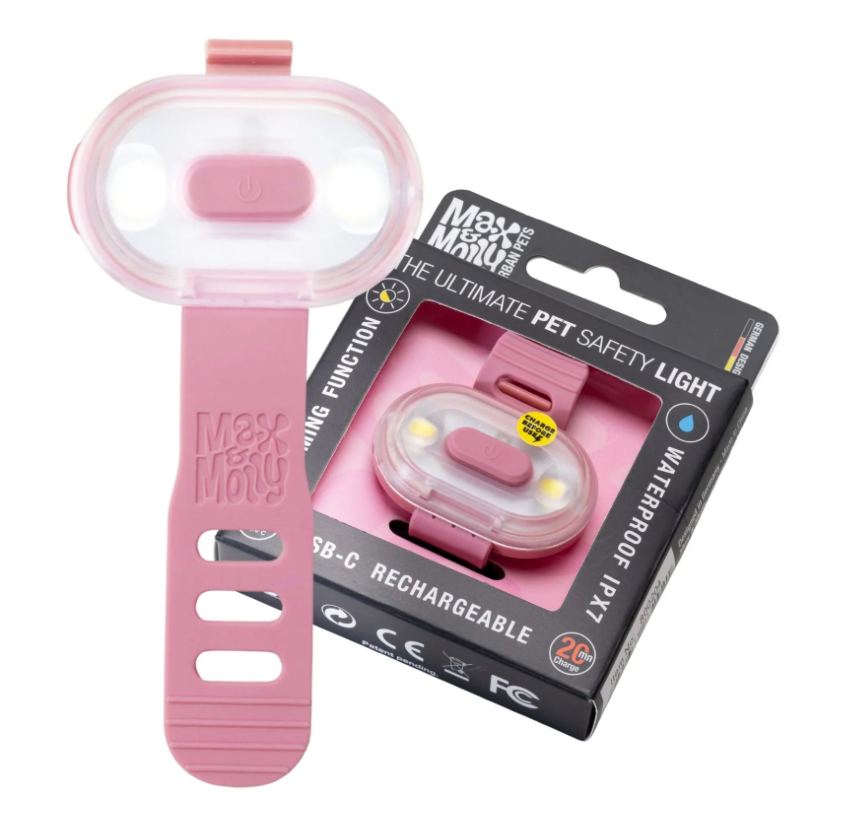 Lumière de sécurité LED pour chien Matrix 2.0 – Max & Molly – Rose