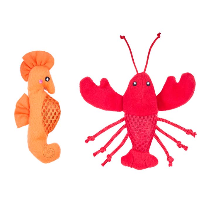 ZippyClaws® Mesh Mates Lot de 2 - Hippocampe et Homard