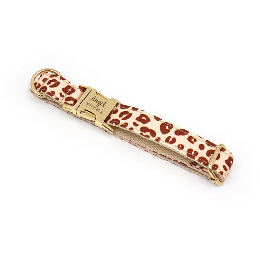 Collier pour chien Léopard Sable – Bande de Canailles