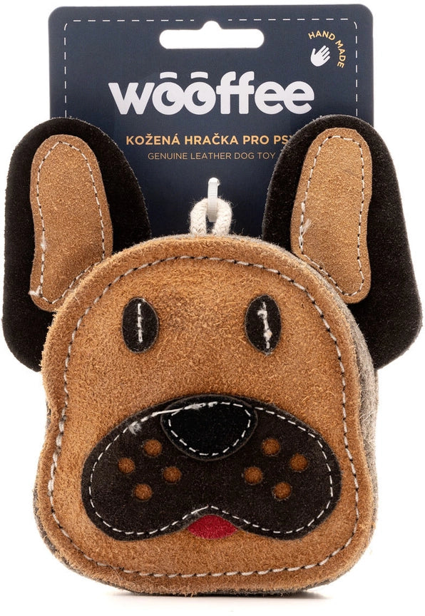 Jouet à mâcher pour chien Bouledogue en Cuir – Wooffee