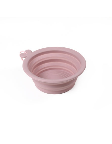 Bol de voyage pliable rose en silicone pour chien, United Pets