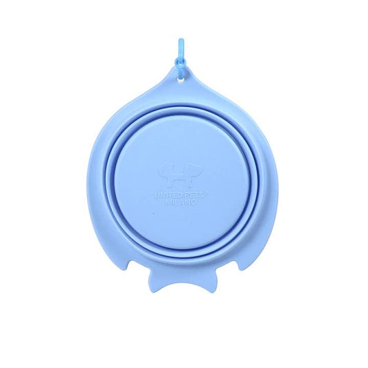 Bol de voyage pliable 1400 ml en silicone - Bleu