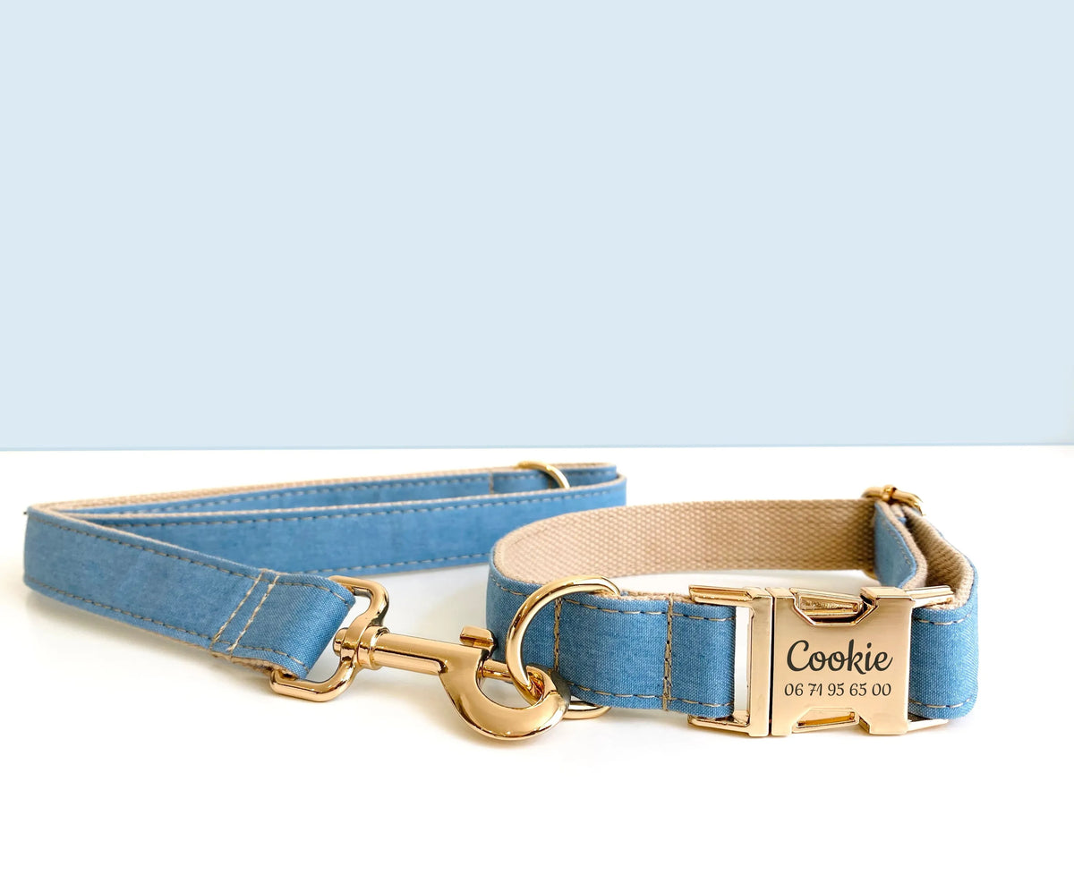 Laisse pour chien en coton Bleu Jean – Bande de Canailles