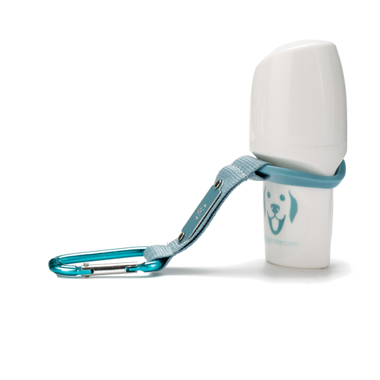 Rouleau à lécher pour chien Doggyroller – turquoise, avec mousqueton