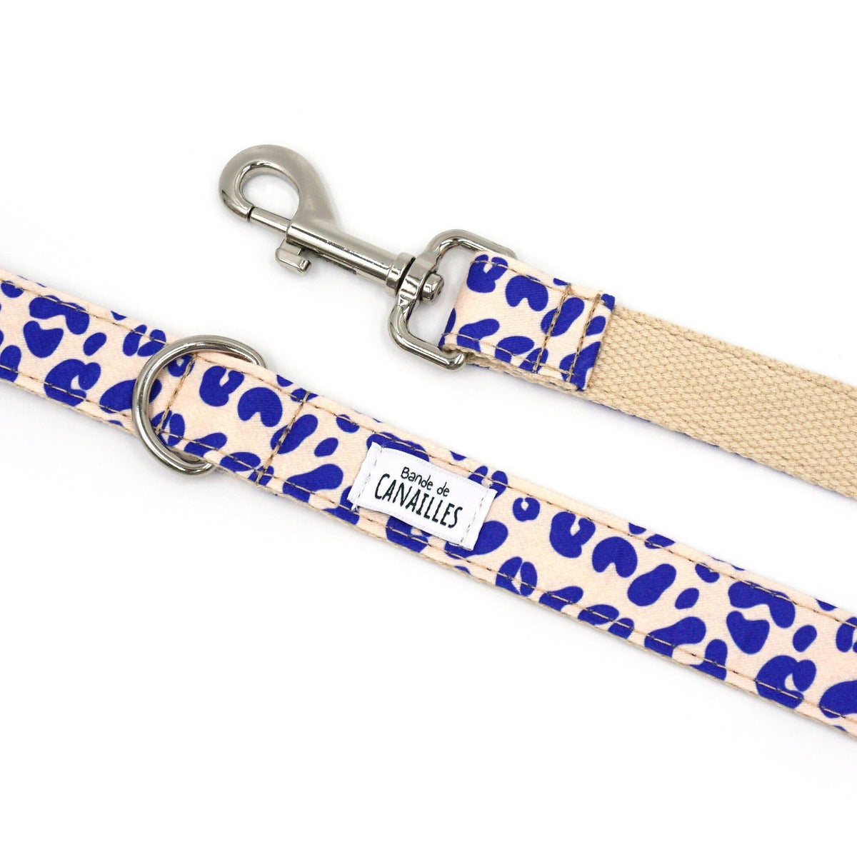 Laisse pour chien en coton Léopard Bleu – Bande de Canailles