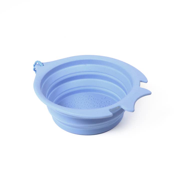 Bol de voyage pliable 1400 ml en silicone - Bleu