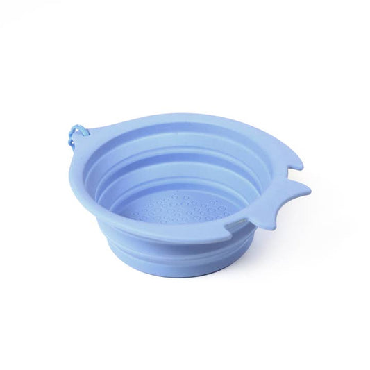 Bol de voyage pliable 1400 ml en silicone - Bleu