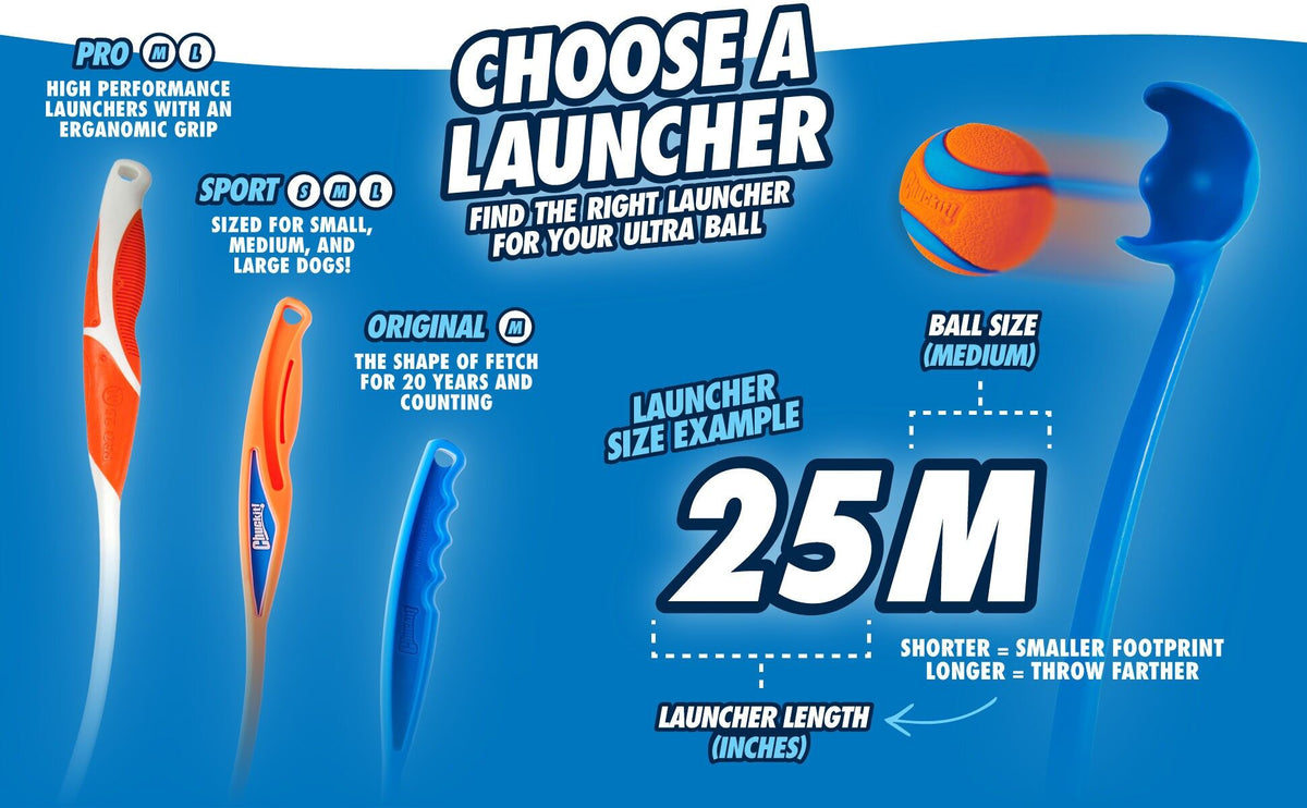 Lanceur de balle pour chien Sport Launcher – Chuckit! – choisir la taille du lanceur
