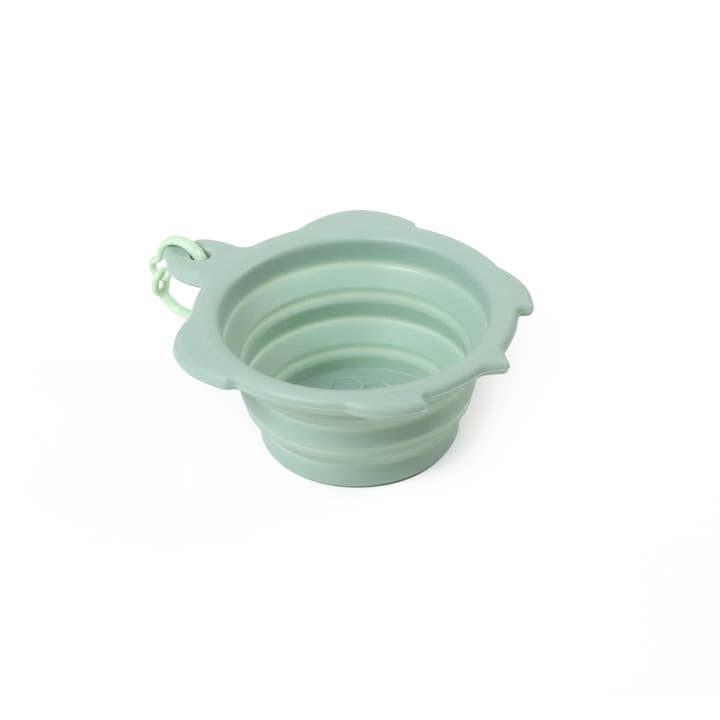 Bol de voyage pliable 200 ml en silicone - vert