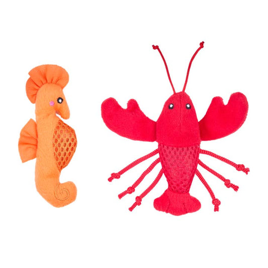 ZippyClaws® Mesh Mates Lot de 2 - Hippocampe et Homard