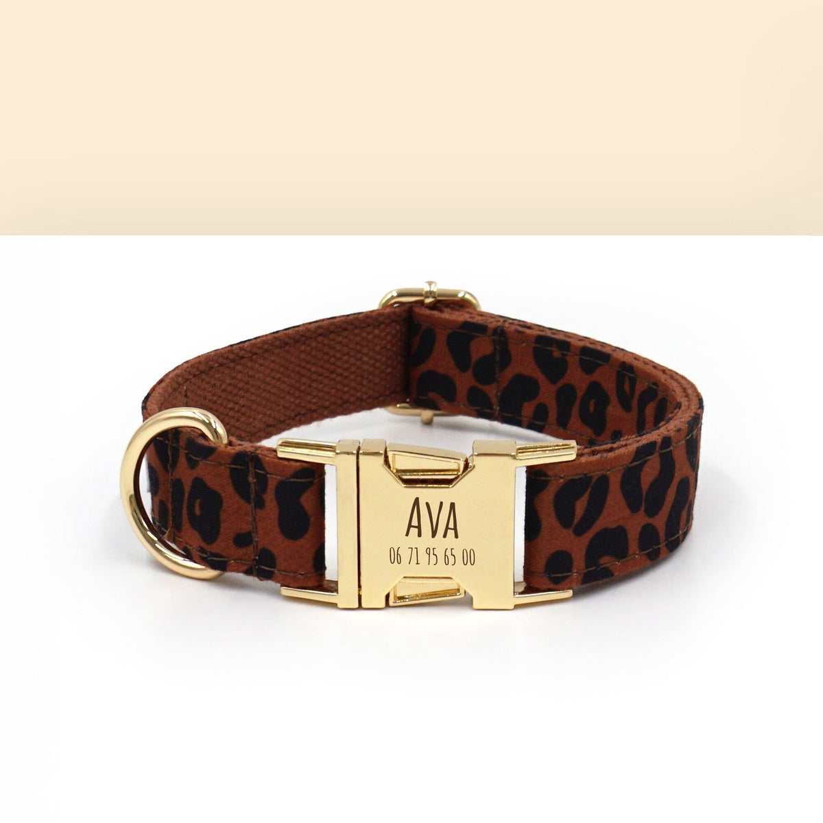 Collier pour chien Léopard Châtaigne – Bande de Canailles