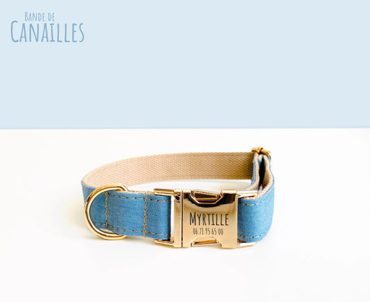 Collier pour chien Bleu Jean – Bande de Canailles
