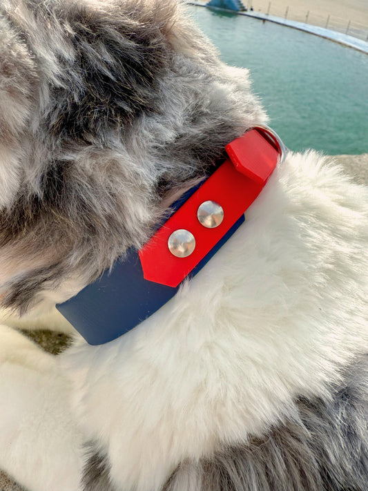 Collier Bleu Roi et Rouge