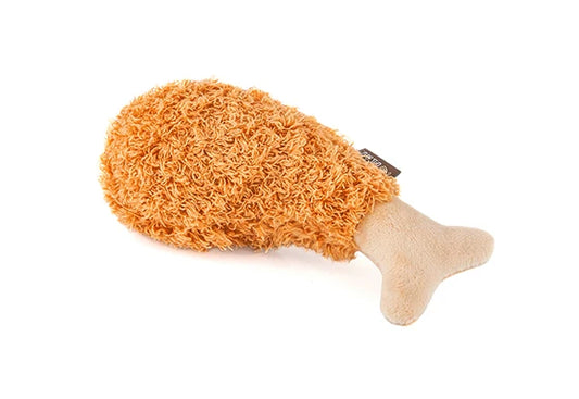 Peluche pour chien en forme de poulet frit, jouet P.L.A.Y.